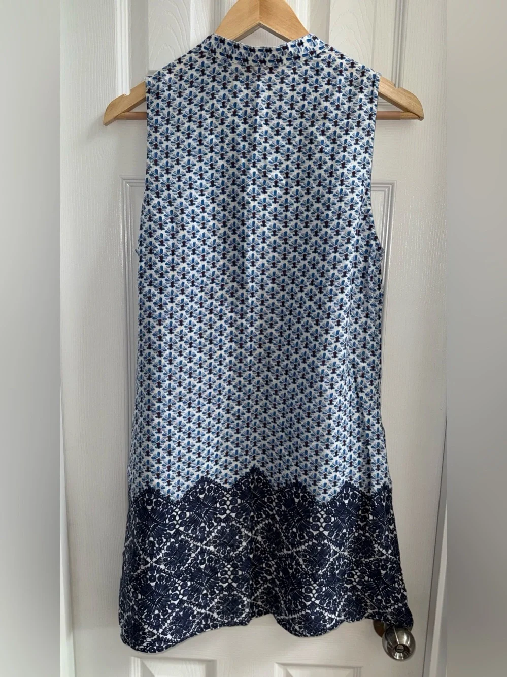 Tory Burch Castillo Corsage Sheath Knee Length Dress M Blue Summer Everyday Chic